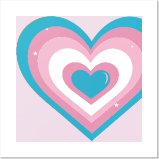 Trans Flag Heart Posters and Art